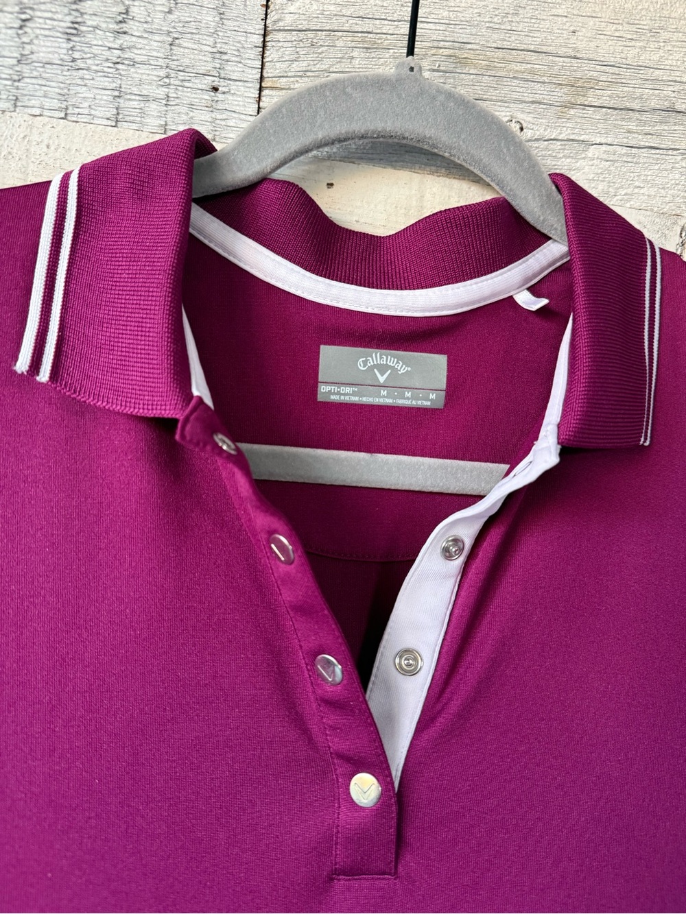 Callaway Women's Polo Dress in Magenta with White Trim